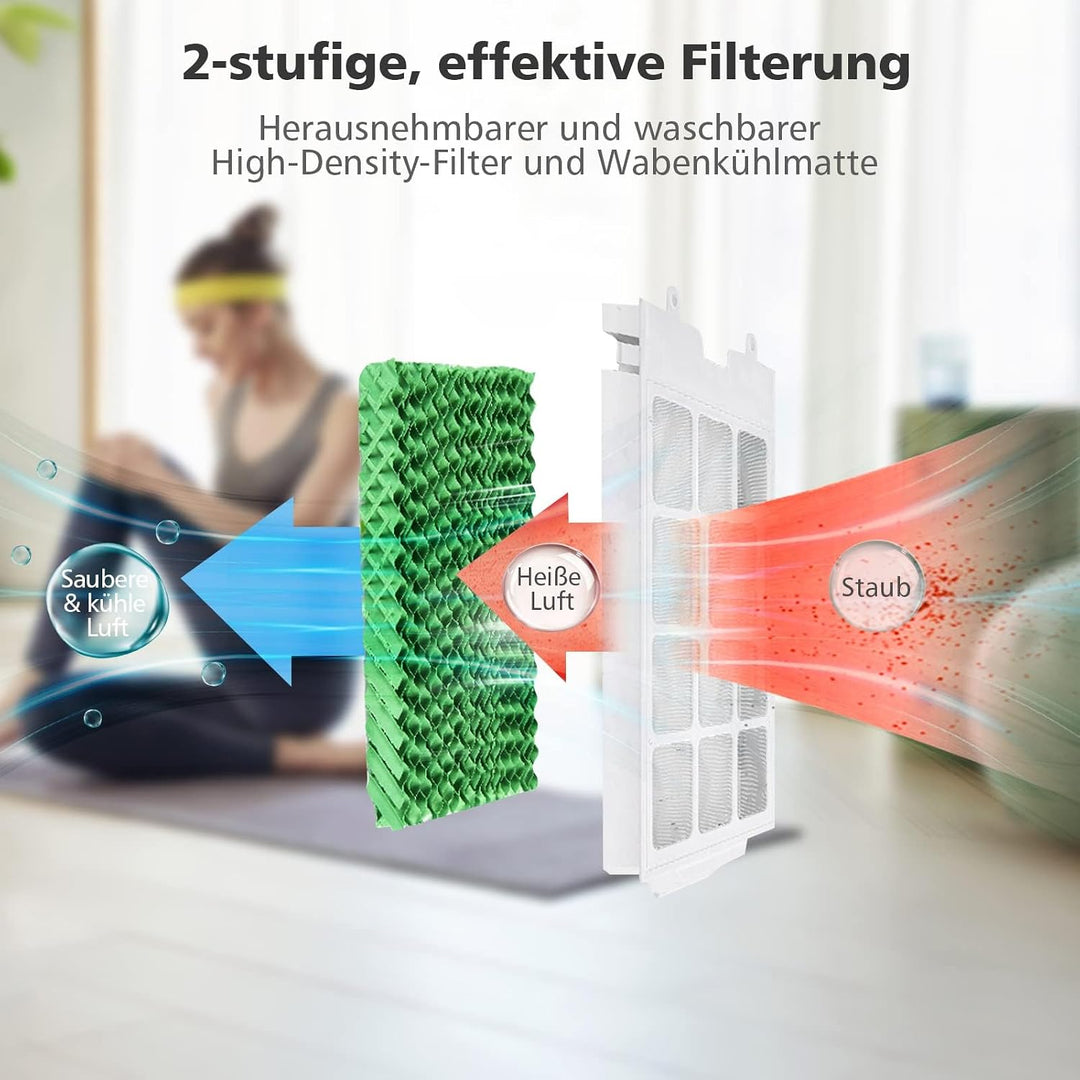 COSTWAY Mobile Klimaanlage ohne Abluftschlauch, 3 in 1 Luftkühler 65W | 3 in 1 Klimagerät Luftreinig