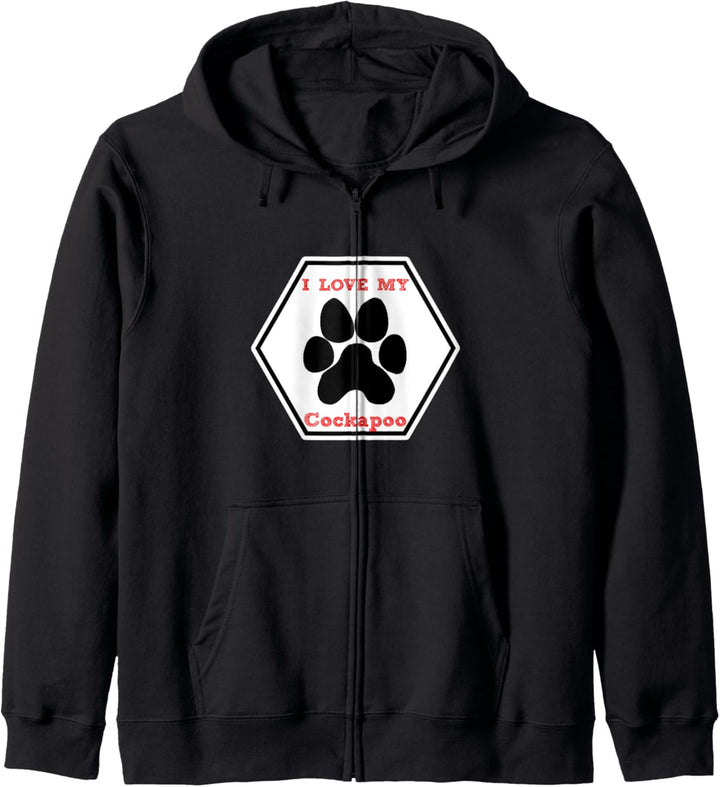 I love my Cockapoo Puppy Heart Paw Outfit Kapuzenjacke