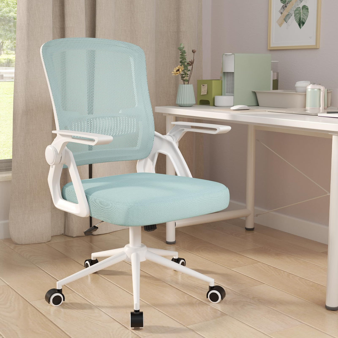 naspaluro Bürostuhl mit Hochklappbare Armlehnen, Schreibtischstuhl Ergonomisch, Drehstuhl mit Netzbe
