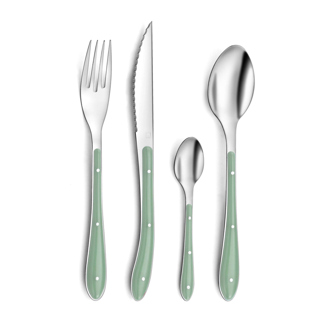 Amefa Besteck Bistro 1-2-3, Tafelbesteck für 6 Personen, 18/0 Edelstahl mit Kunststoffgriff in Trend