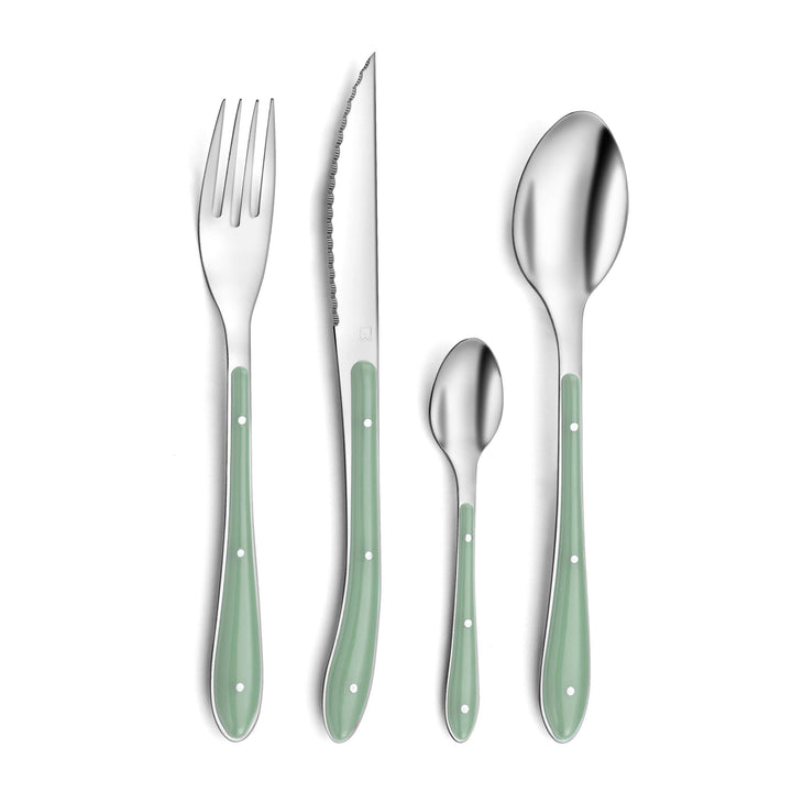 Amefa Besteck Bistro 1-2-3, Tafelbesteck für 6 Personen, 18/0 Edelstahl mit Kunststoffgriff in Trend