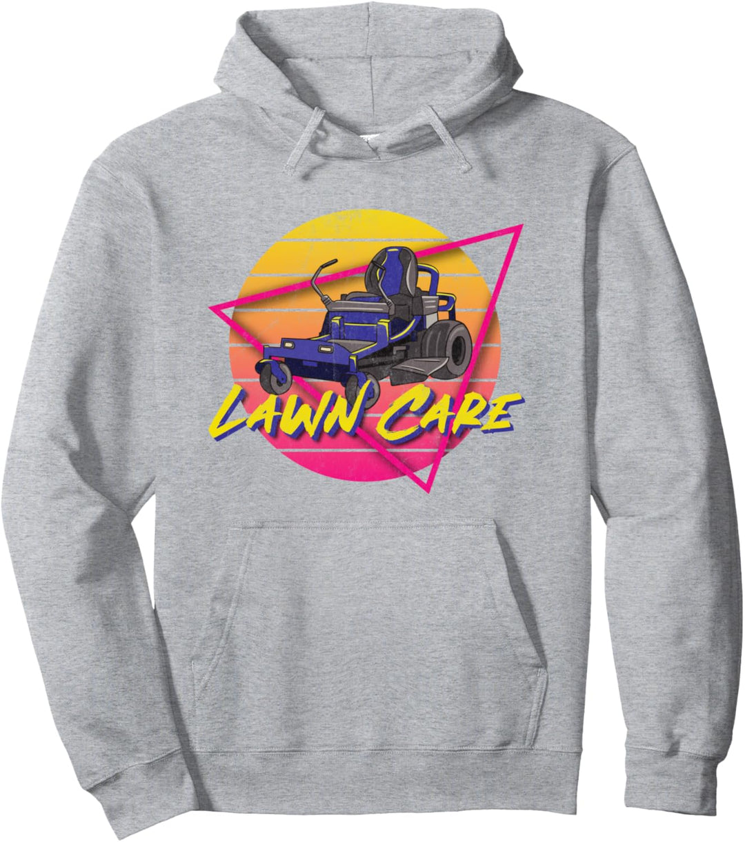 Lustige Rasenmäher Mähen 80er oder 90er Jahre Hof Arbeit Ras Pullover Hoodie