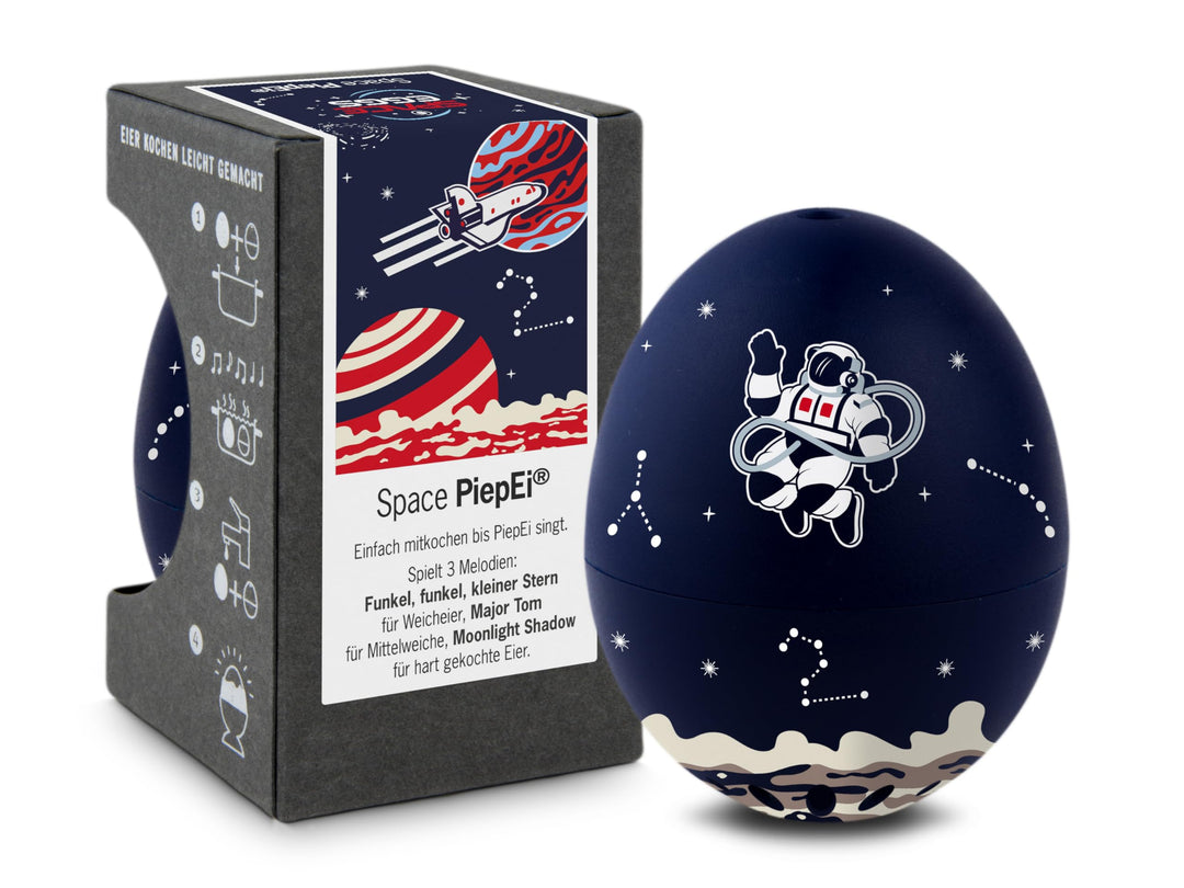 Space PiepEi - Singende Eieruhr zum Mitkochen - Eierkocher für 3 Härtegrade - Weltall Geschenk - Lus