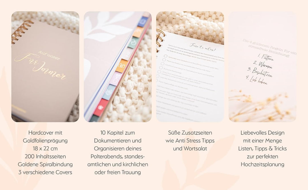 Visual Statements - Hochzeitsplaner - Organizer & Buch - Hochzeitsvorbereitung - Hochzeitskalender -