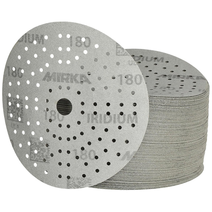 100x MIRKA Haftschleifscheibe IRIDIUM Grip 121L 150mm K.180 f.HO/Metall/Lack/Ku. Korn P180, Korn P18