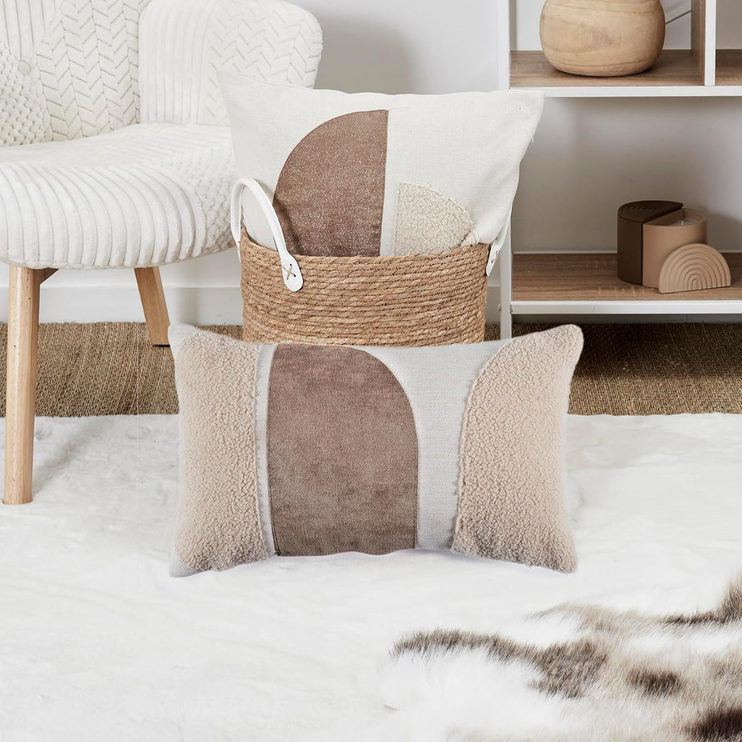HOME DECO FACTORY, TX0046, Beige and Cream Cushion 30x50 cm - Elegant and modern Design, optimal Com