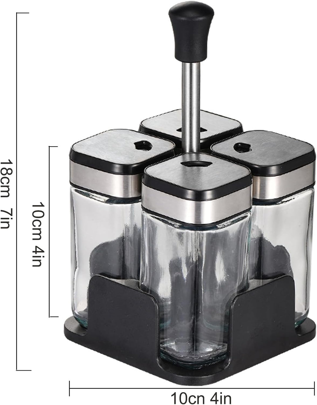 Gewürzflasche Glas Dispenser, versiegelt und feuchtigkeitsfest, Kapazität 200ml Cruets mit 360° dreh