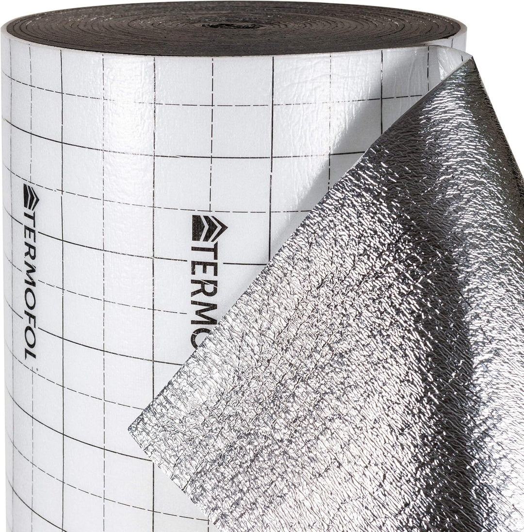 Aluminiumschaumisolierung - Dicke 3 mm oder 5 mm, Breite 100 cm - Wärme- und Schalldämmung für Fussb