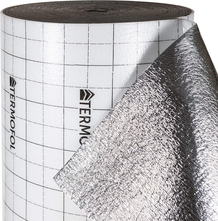 Aluminiumschaumisolierung - Dicke 3 mm oder 5 mm, Breite 100 cm - Wärme- und Schalldämmung für Fussb