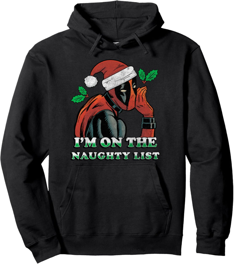 Marvel Deadpool Santa Secret Naughty List Weihnachten Pullover Hoodie