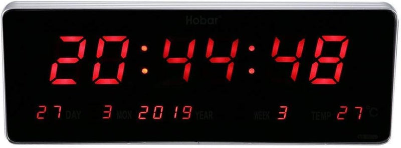 Wifehelper Digital LED Kalender Uhr Temperatur Office Home Wohnzimmer Wanduhren EU Stecker 110-240V(