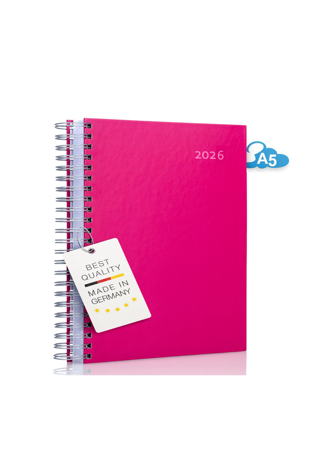 edition cumulus – 2026 Der KLEINE DICKE - HIMBEERE (pink) - DIN A5 Kalender - 400 Seiten - jeder Tag