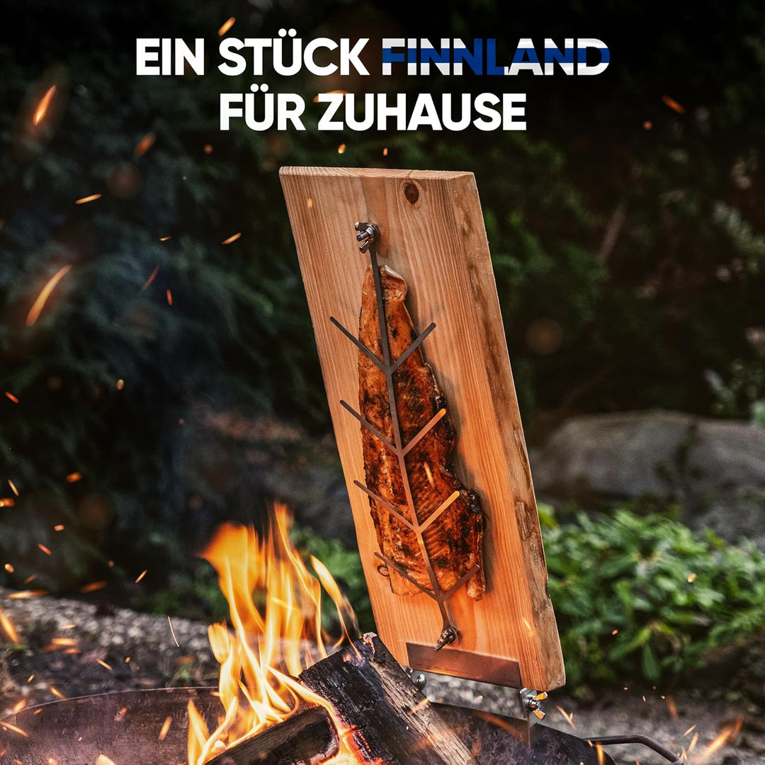 XL Flammlachbrett [mit 5 verstellbaren Einstellwinkel] aus Lärchenholz mit Maserung | ca. 200-290 x
