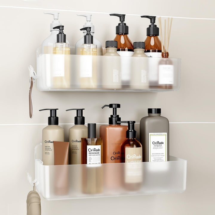 Orimade Duschablage ohne Bohren-Duschregal 2 Stück,Shampoo Halterung für Dusche Grosse Kapazität,Bad