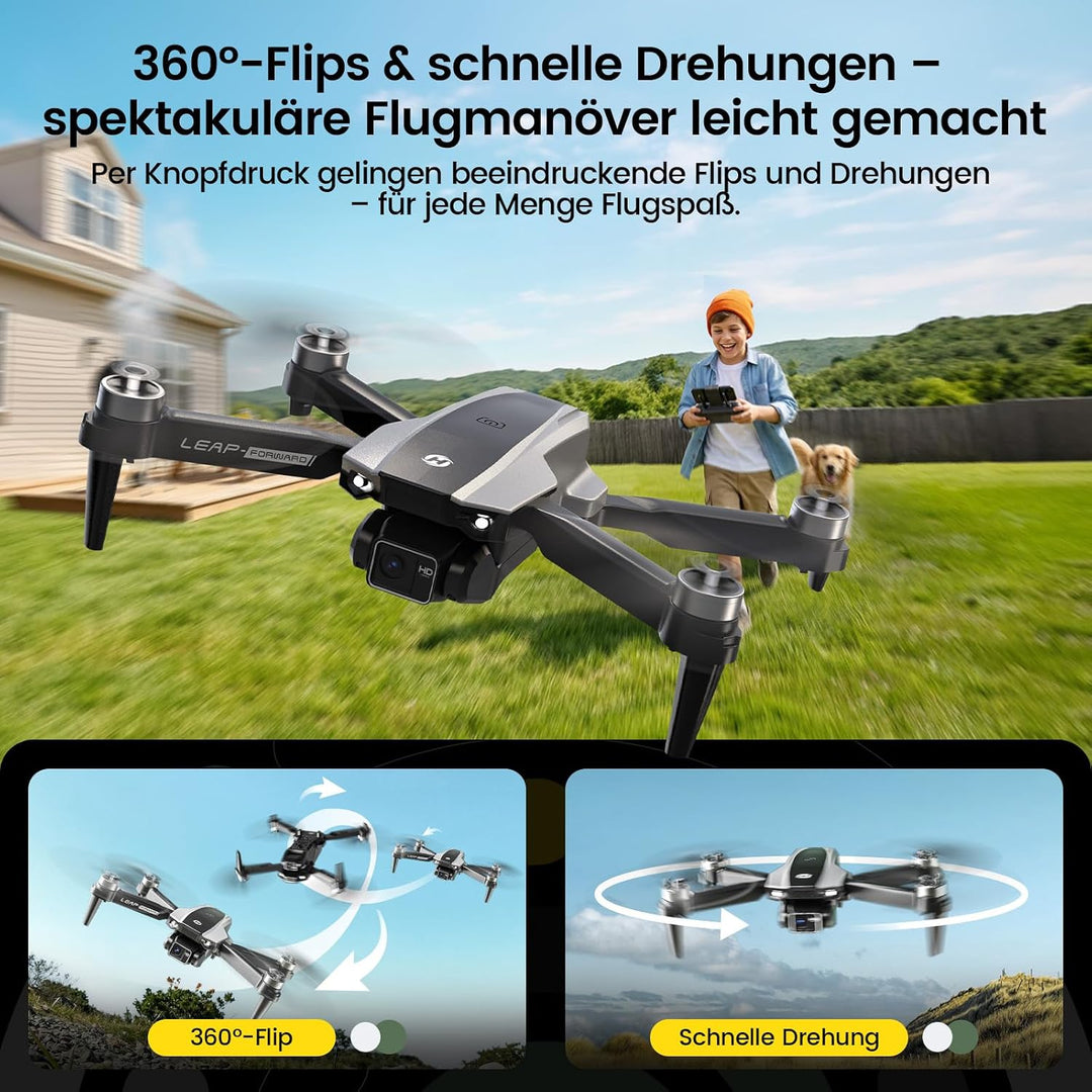 Holy Stone HS200P Drohne mit Kamera 1080P für Anfänger&amp;Kinder | 2 Akkus, 360° Flip, Headless Mode, H