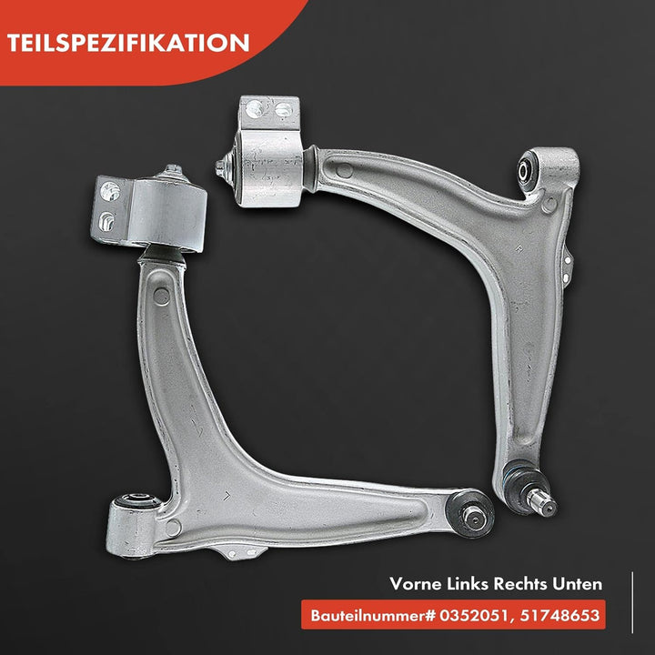 Frankberg 2x Querlenker Vorderachse Kompatibel mit Croma 194 2005-2011 Signum 2003-2018 Vectra C 200