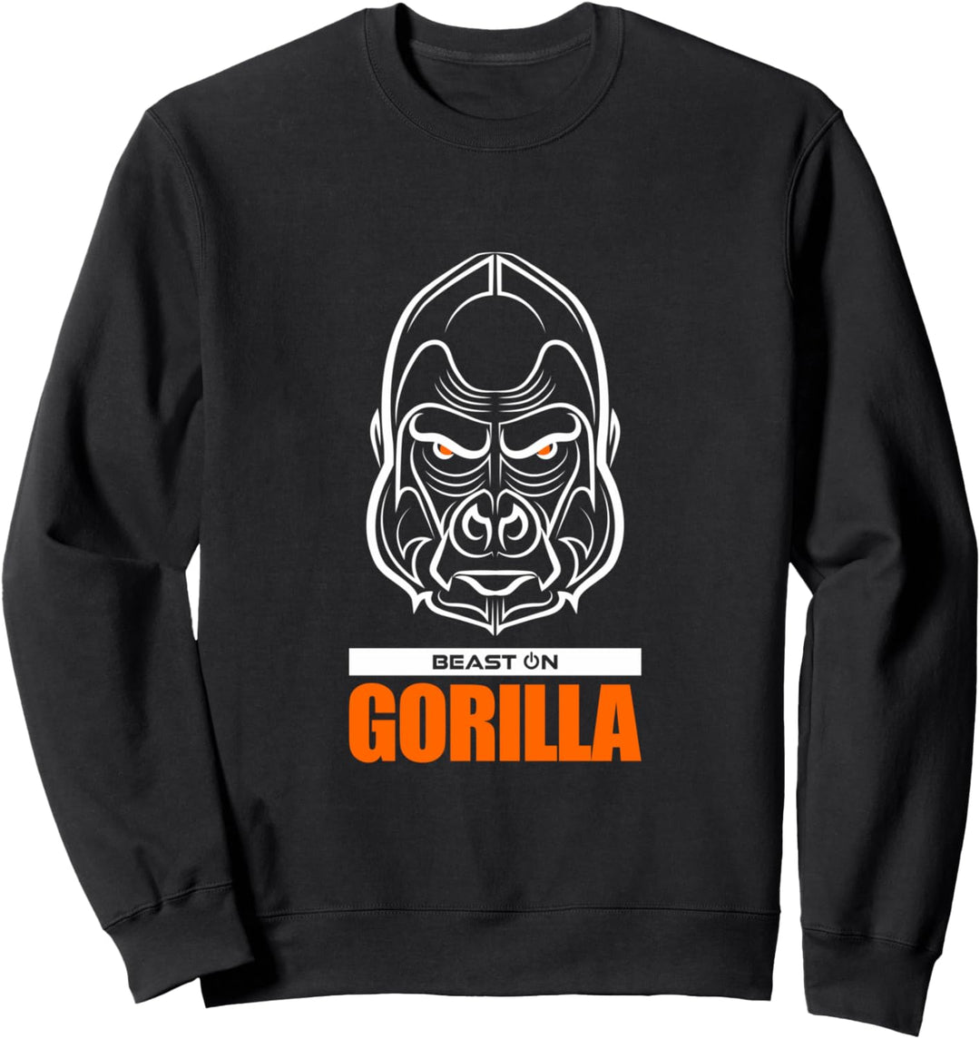 Gorilla Kopf Orange Gym Workout Fitness Training Gains Sweatshirt