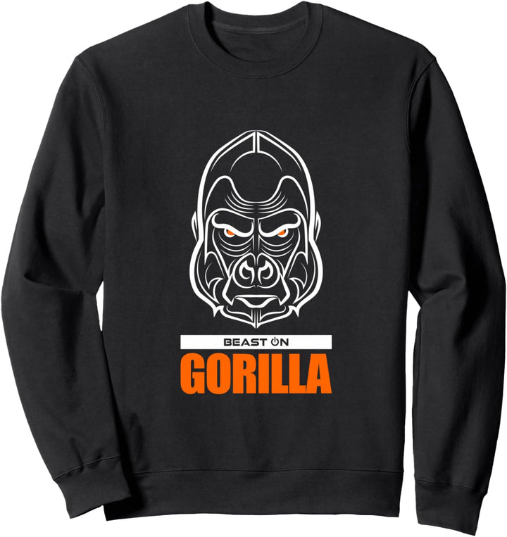 Gorilla Kopf Orange Gym Workout Fitness Training Gains Sweatshirt