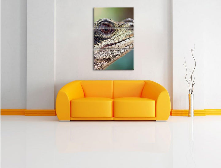 Pixxprint Prächtiger Leopard als Leinwandbild/Grösse: 3 Teilig (120x80) / Wandbild/Kunstdruck/fertig