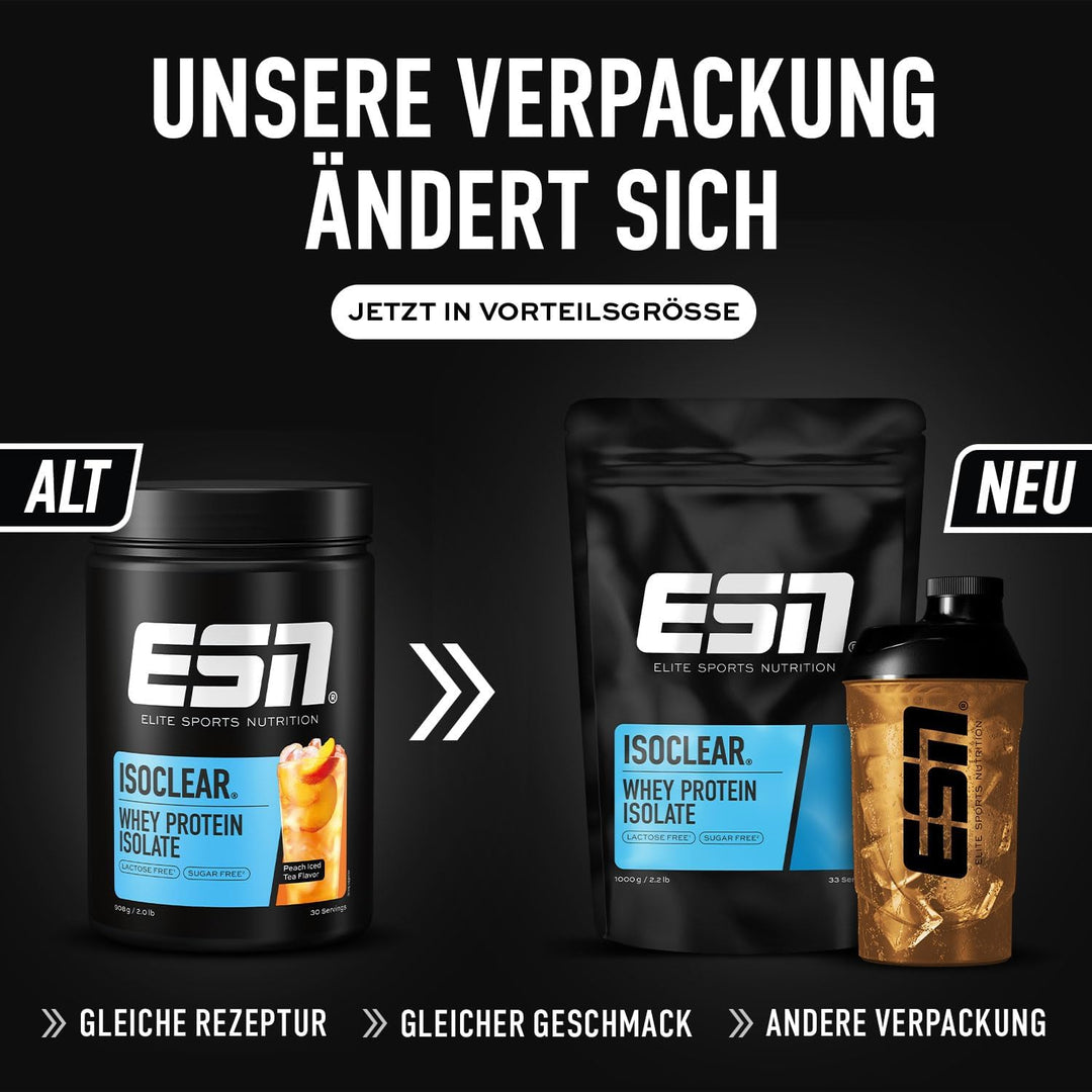 ESN ISOCLEAR Whey Isolate Protein Pulver, 1000g, Fresh Cherry, Proteinlimo mit fruchtig leckerem Ges