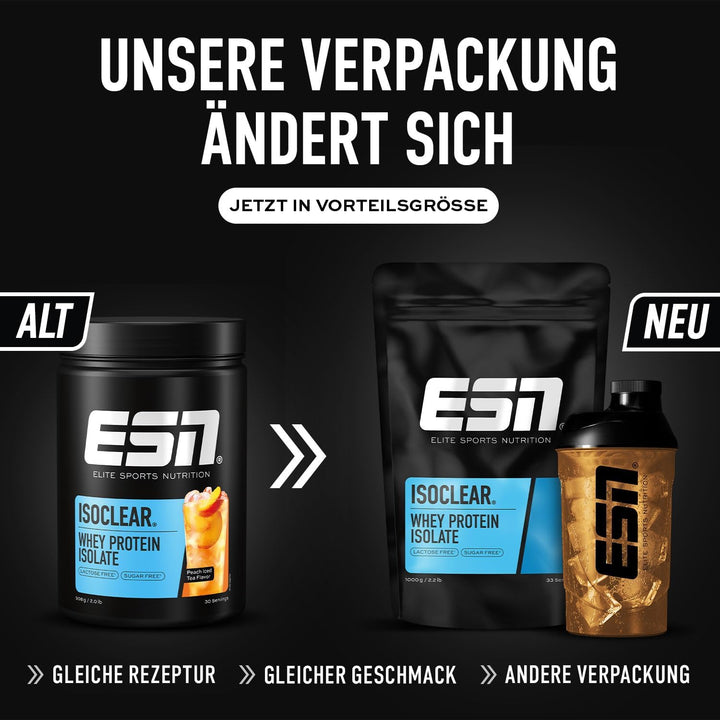 ESN ISOCLEAR Whey Isolate Protein Pulver, 1000g, Fresh Cherry, Proteinlimo mit fruchtig leckerem Ges