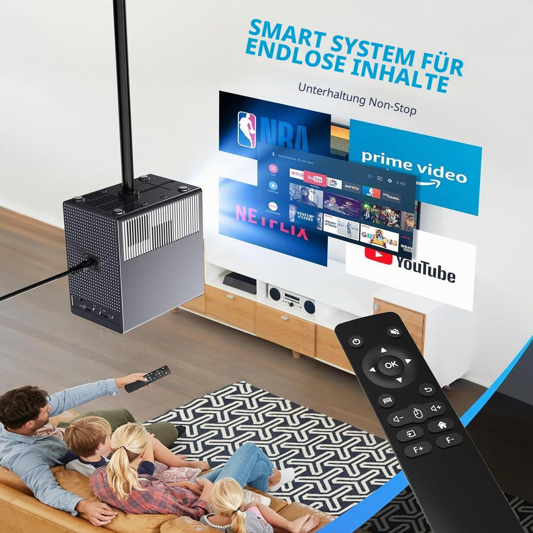 Mini Beamer 4k Heimkino, Mini Projektor 4K Support, Smart Projector Mini Projector TV Portable Video