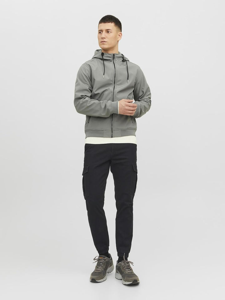 JACK & JONES Men's JJMarco Cargo Jogger Sweatpants Cuffed Track Bottom 36W / 34L Schwarz, 36W / 34L