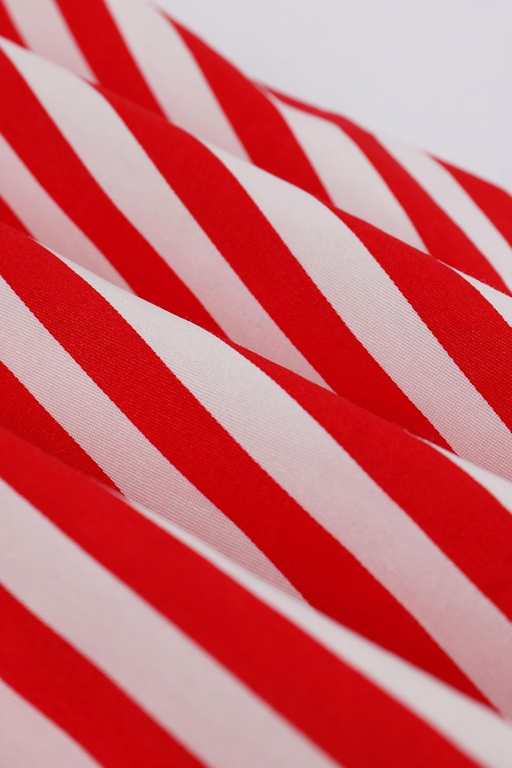 AXOE Damen Rockabilly Kleider 50er Jahre Baumwolle Gürtel, S Gestreift Rot