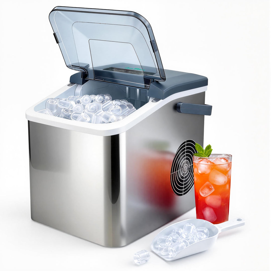 Eismaschine, 2 Grössen an Kugeleis aus Edelstahl Tisch-Eismaschine - Silber | Eismaschine mit täglic