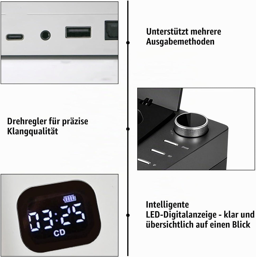 CD Player Tragbar mit Bluetooth 5.1, CD-Player mit Lautsprecher Fernbedienung Wiederaufladbar CD Spi