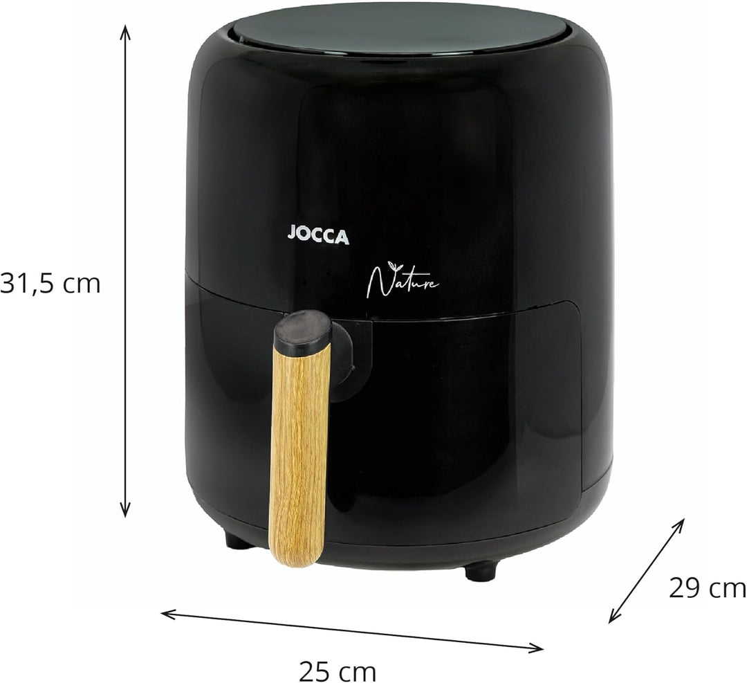 JOCCA - Heissluftfritteuse 3,8L| Ölfreie Fritteuse 1450W| Heissluftfritteuse| Luftfritteuse| Air Fry