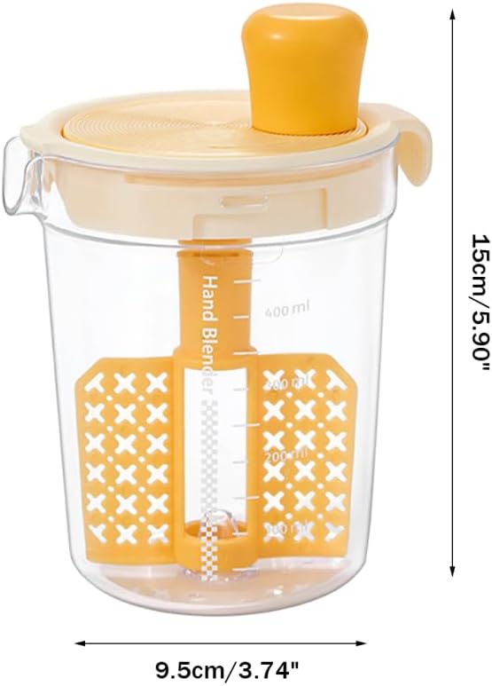 MiOYOOW Salatdressing-Mixer, 500ml Eierfilter-Mixbecher, Manuelle Rührflasche, Manuelle Saucen Shake