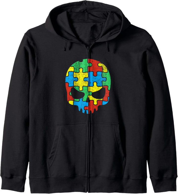 Skull Autism Awareness Month For Mom Dad Teacher Kids Kapuzenjacke