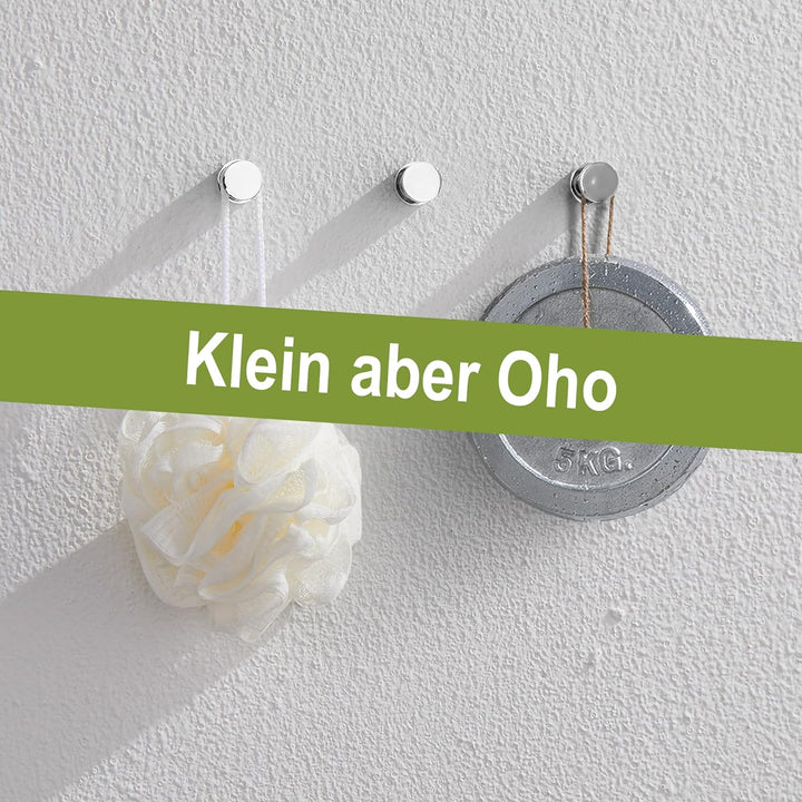 BVL Chrom Handtuchhaken, 5 Stück Rostfreies Metall Wandhaken, Self Adhesive or Wall Mountable Kleide