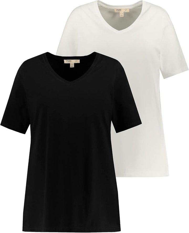 Ulla Popken Damen T-Shirt 42 Schwarz, 42 Schwarz