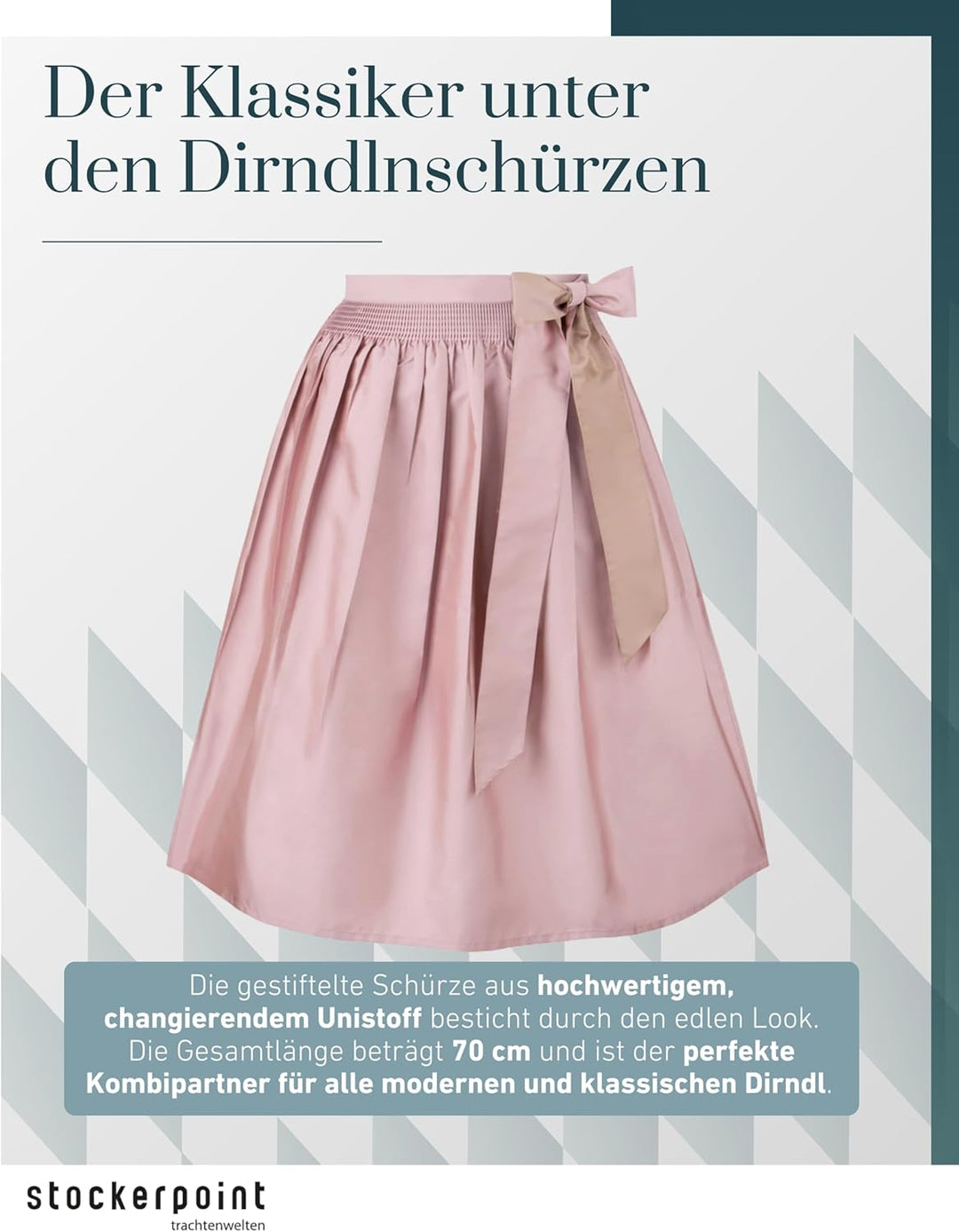 Stockerpoint Damen Schürze Kristin Dirndlschürze, Rose, Regular