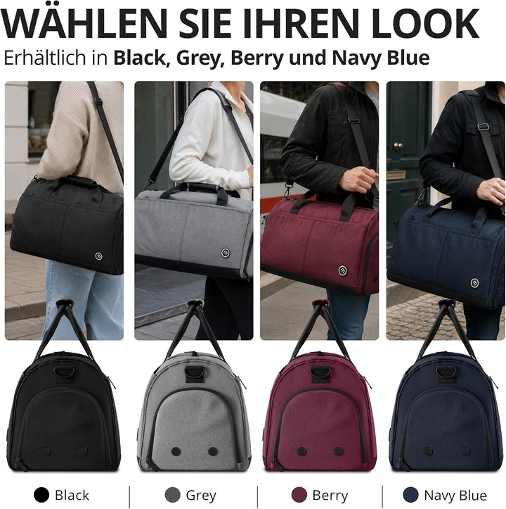 Sporttasche Herren Trainingstasche Damen + Schuhfach Nassfach | 40/60L mit Rucksack-Funktion, 30/50L