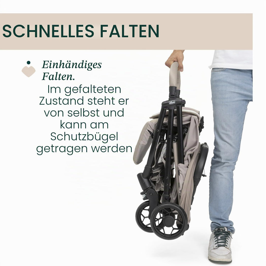 Chicco Kinderwagen Taormina, Ab Geburt bis 22 Kg, Praktisch und leicht, Zusammenklappbarer Buggy, Ki