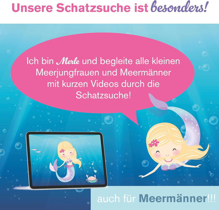 Schnitzeljagd Schatzsuche Meerjungfrau, 5-7 Jahre – Komplettes Set mit Einladungskarten digitaler Me