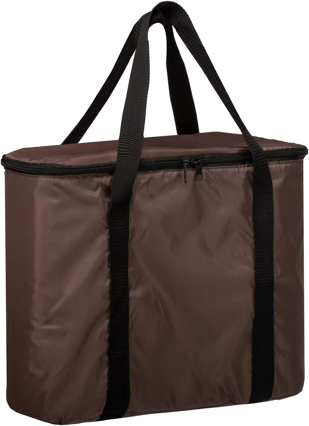 anndora 2 in 1 Einkaufstasche mit Isoliertasche - doppeltes Volumen - Farbwahl Braun Hellblau, Braun