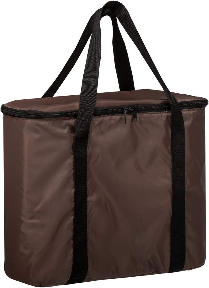 anndora 2 in 1 Einkaufstasche mit Isoliertasche - doppeltes Volumen - Farbwahl Braun Hellblau, Braun