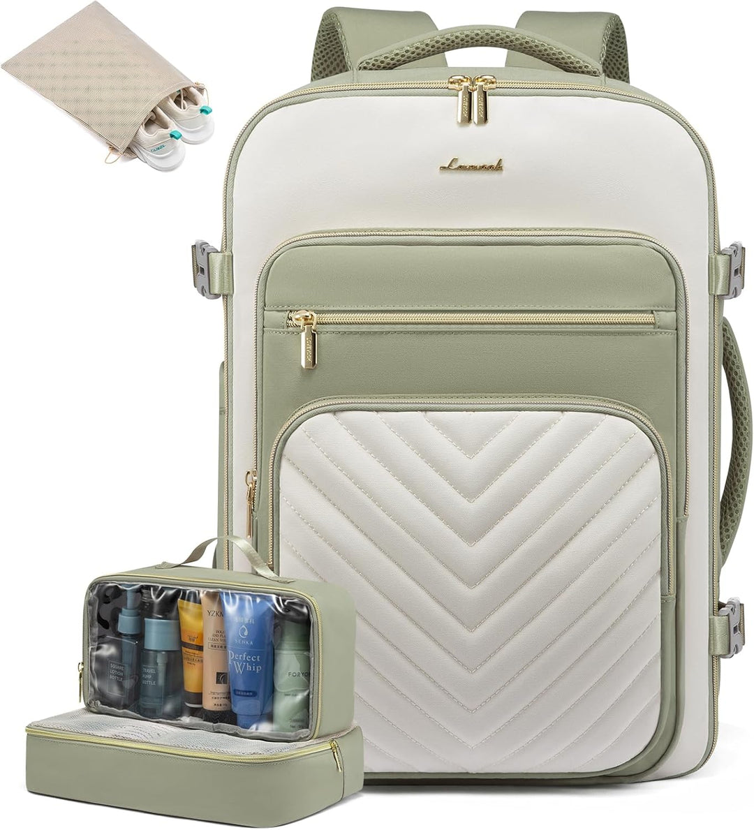 LOVEVOOK Reiserucksack Handgepäck Flugzeug, 40L Rucksack Damen Gross, Wasserdicht Laptop Rucksack 17