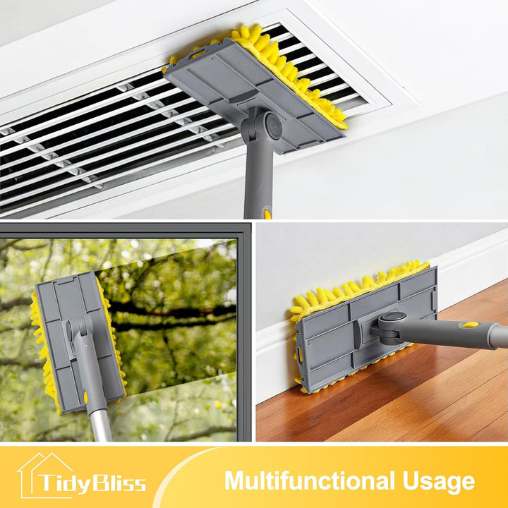 TidyBliss Staubwedel Lang Ausziehbar 196 cm, Teleskopstange Deckenventilator Flügel Reiniger, Wieder