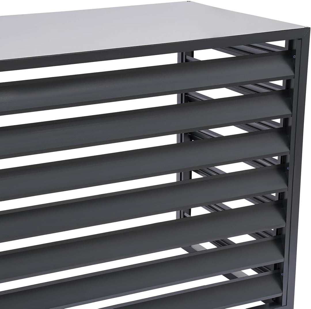 Abdeckung für Klimaanlage aus Aluminium‑Verbund Klimaanlage Zaun Bildschirm Schutzabdeckung für Auss