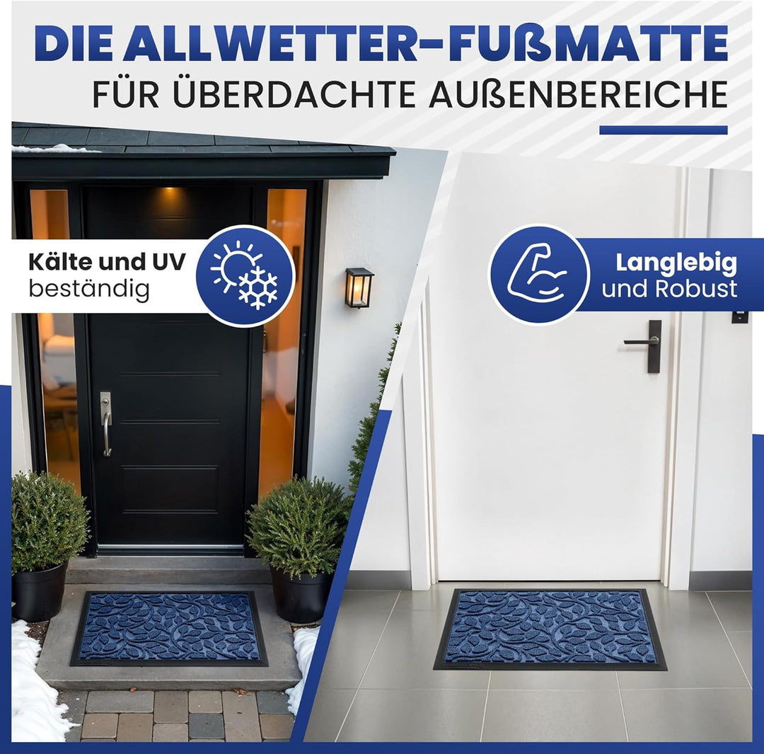 Fussmatte aussen und innen [robust] - Saubere Schuhe Dank geriffelter Oberseite - Perfekte Grösse 40