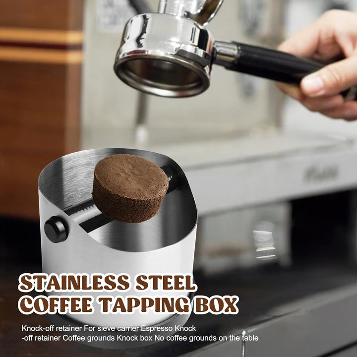 Abklopfbehälter für Siebträger, Kaffeesatz Abschlagbehälter, Kaffeesatzbehälter, 700 ml Knock Box, E