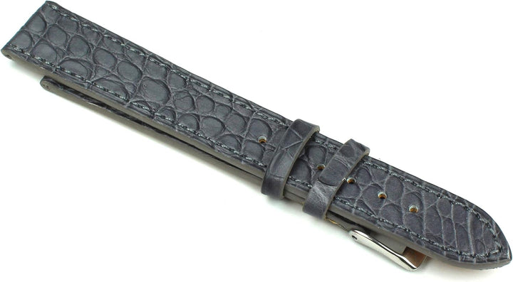 18mm XL Echt Alligator Klassik handgemacht in Deutschland Uhrenarmband Grau