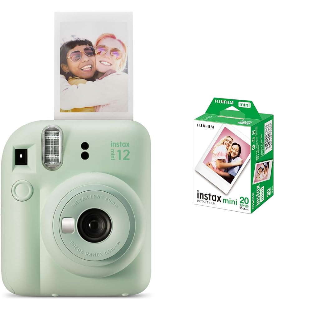 INSTAX Mini 12 Sofortbildkamera Mint-Green + Mini Film Standard (20/PK) Mint-Green mit Instant Film