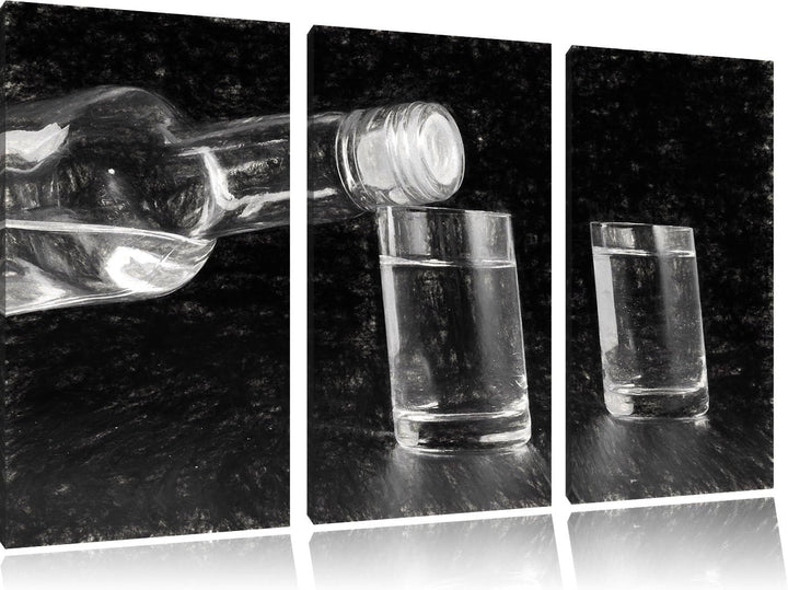 Pixxprint Vodka-Flaschen als Leinwandbild/Grösse: 3 Teilig (120x80 cm) cm/Wandbild/Kunstdruck/fertig