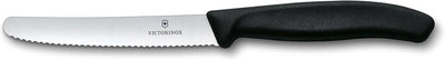 Victorinox 6 Stück Tafelmesser Brotzeitmesser Swiss Classic (Schwarz, One Size) Schwarz